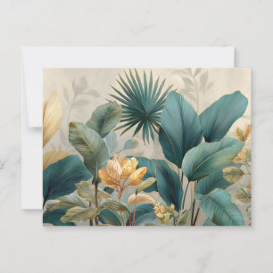 Elegant Tropical Botanical Wall Mural Postcard