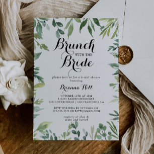 Elegant Tropical Brunch with the Bride Shower Invitation
