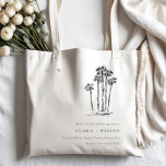 Elegant Tropical Coastal Palm Tree Sketch Wedding Tote Bag<br><div class="desc">For any further customisation or any other matching items,  please feel free to contact me at yellowfebstudio@gmail.com</div>