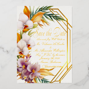 Elegant Tropical Destination Wedding Save the Date