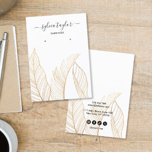 Elegant Tropical Earring Frame Display Add Logo Business Card
