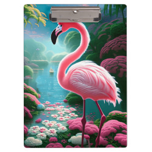 Elegant Tropical Flamingo-70852 Clipboard