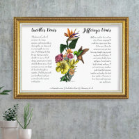 Elegant Tropical Floral Custom Wedding Vow Art