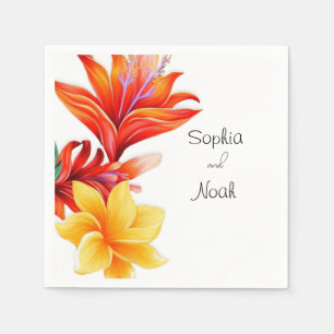 Elegant tropical floral  napkin