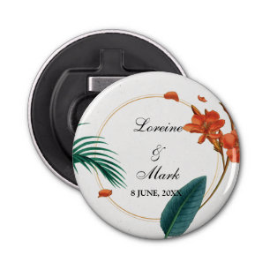 Elegant Tropical Floral Wedding Bottle Opener