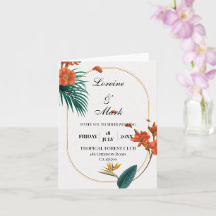 Elegant Tropical Floral Wedding Card