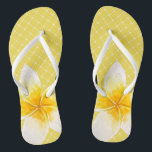 Elegant Tropical Flower & Trellis Pattern | Yellow Jandals<br><div class="desc">NewParkLane - Tropical flipflops, with a stylish, minimal white trellis / grid pattern, against a sunny yellow background and a Hawaiian tropical flower. A fun yet sophisticated design to add to your summer outfit! Check out this collection for matching items, and have fun and Mix and Match! Do you have...</div>