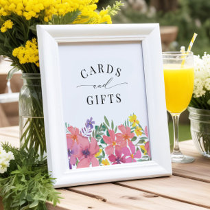 Elegant Tropical Flowers Cards and Gifts Sign