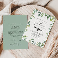 Elegant Tropical Foliage Front & Back Wedding