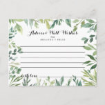 Elegant Tropical Green Foliage Wedding Advice Card<br><div class="desc">This elegant tropical green foliage wedding advice card is perfect for a modern wedding. This hand-drawn design features watercolor beautiful green leaves. These cards are perfect for a wedding, bridal shower, baby shower, graduation party & more. Personalise the cards with the names of the bride and groom, parents-to-be or graduate....</div>