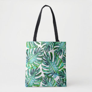 Elegant Tropical Hawaii Monstera Leaf Photograph Tote Bag