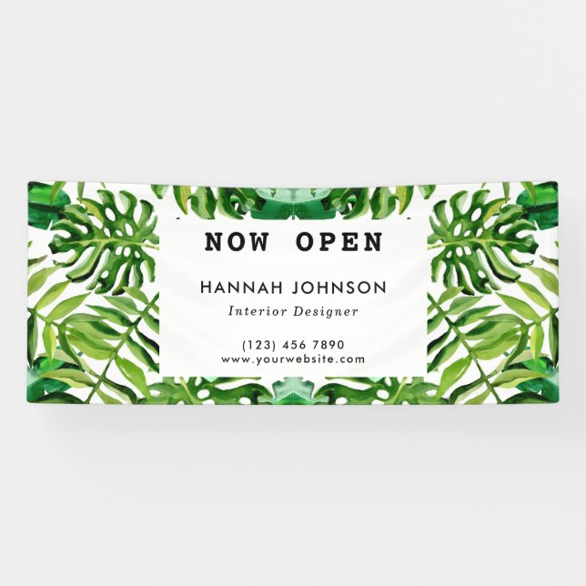 Elegant Tropical Interior Designer Business Banner (Horizontal)