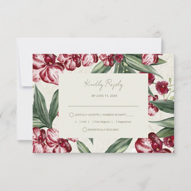 Elegant Tropical Island Beach Wedding RSVP Card (Front)
