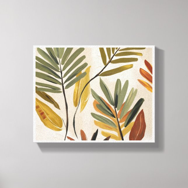 Elegant Tropical Leaf Art – Minimalist Botanical  Canvas Print (Front)