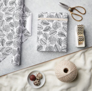 Elegant Tropical Leaf Pattern Wrapping Paper