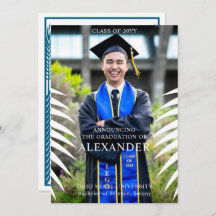 Elegant Tropical Leave Graduation Photo