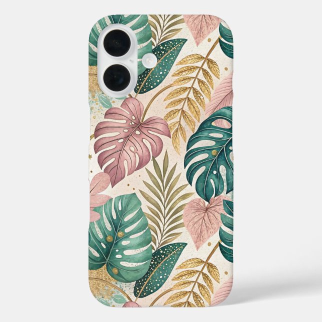 Elegant Tropical Monsteras Boho Case-Mate iPhone Case (Back)