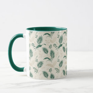 Elegant Tropical Palm Leaves Botanical Pattern Mug