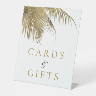 Elegant Tropical Palm Tree Beach Wedding Pedestal Sign