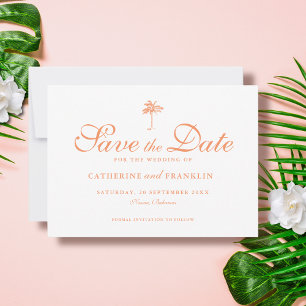 Elegant Tropical Palm Tree Wedding Save The Date