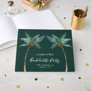 Elegant Tropical Palm Trees Bachelorette Party Guest Book