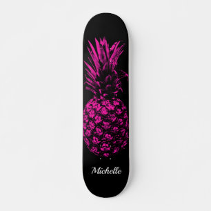 Elegant Tropical Pink Pineapple Custom Skateboard