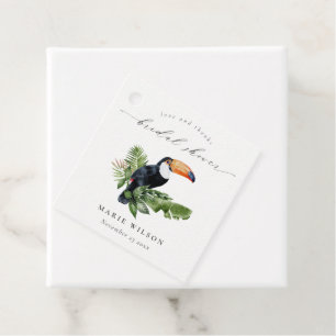 Elegant Tropical Rainforest Toucan Bridal Shower Favour Tags