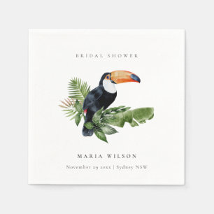 Elegant Tropical Rainforest Toucan Bridal Shower Napkin
