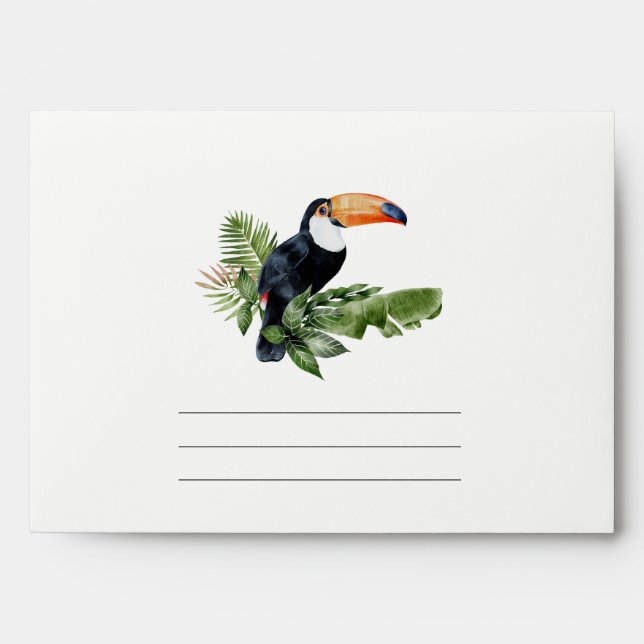 Elegant Tropical Rainforest Toucan Fauna Address  Envelope (Front)