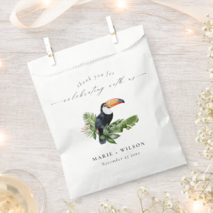 Elegant Tropical Rainforest Toucan Wedding Favour Bags