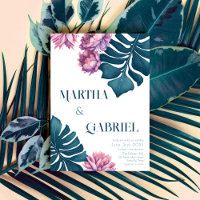 Elegant Tropical Summer Monstera Floral Wedding