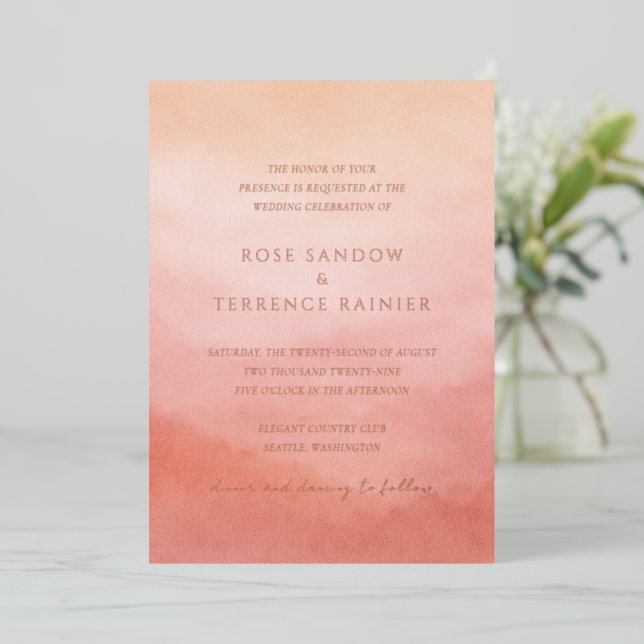 Elegant Tropical Sunset Watercolor Wedding (Standing Front)