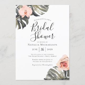 Elegant Tropics Bridal Shower Invitation