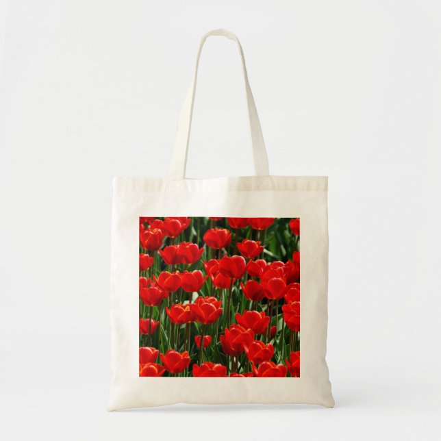 Elegant Tulip and Rose Floral Flowers Photography Tote Bag (Front)
