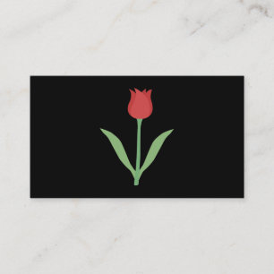 Elegant Tulip Design on Black. Business Card