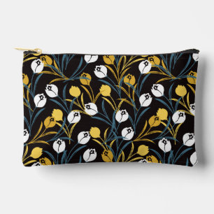 Elegant Tulip Floral Pattern Accessory Pouch