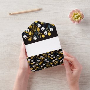 Elegant Tulip Floral Pattern All In One Invitation