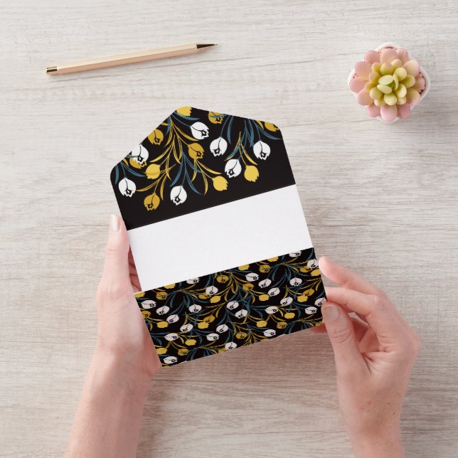 Elegant Tulip Floral Pattern  All In One Invitation (Video)