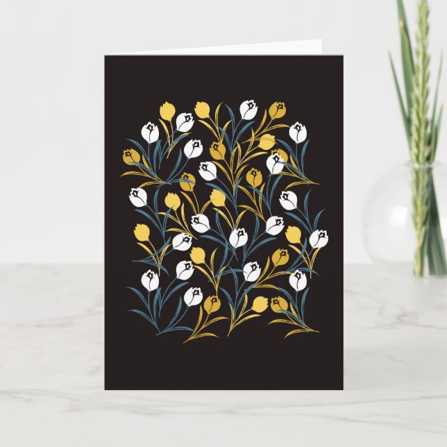 Elegant Tulip Floral Pattern  Card (Front)