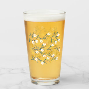 Elegant Tulip Floral Pattern Glass