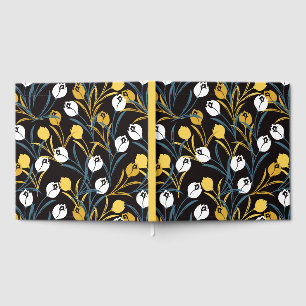 Elegant Tulip Floral Pattern  Guest Book
