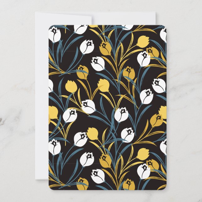 Elegant Tulip Floral Pattern  Invitation (Front)