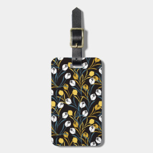 Elegant Tulip Floral Pattern Luggage Tag