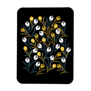 Elegant Tulip Floral Pattern Magnet