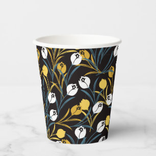 Elegant Tulip Floral Pattern  Paper Cups