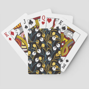 Elegant Tulip Floral Pattern Playing Cards
