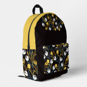Elegant Tulip Floral Pattern Printed Backpack