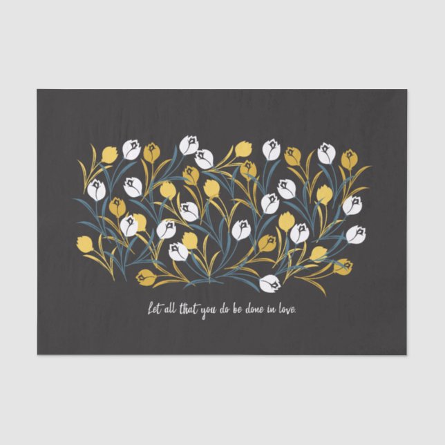 Elegant Tulip Floral Pattern  Tissue Paper (Front)