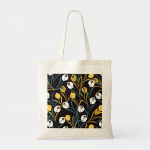 Elegant Tulip Floral Pattern Tote Bag