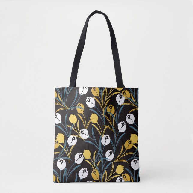 Elegant Tulip Floral Pattern  Tote Bag (Front)